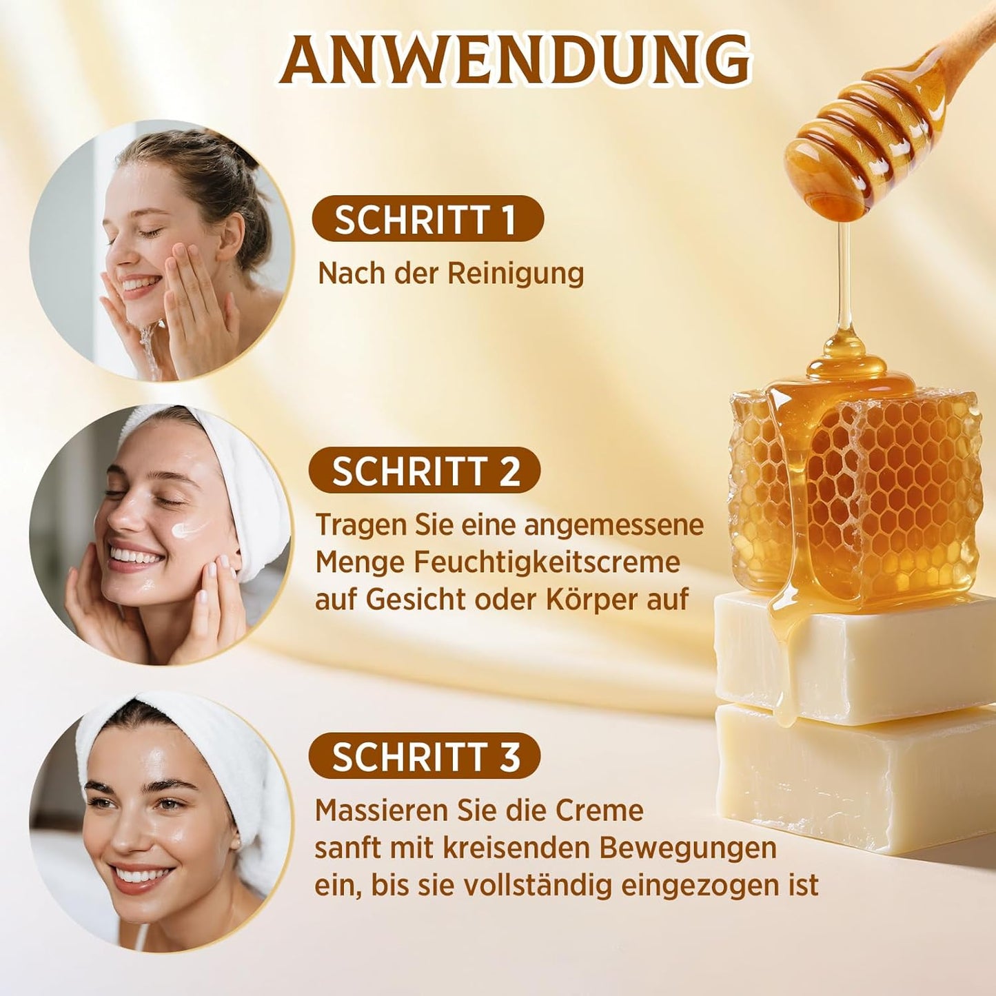Beef Tallow Creme, Rindertalg Creme, Tiefe Hydratation & Feuchtigkeitscreme, Gefütterter Rindertalg Und Honigbalsam Für Empfindliche, Trockene Haut, Beef Tallow Honey Balm 60G