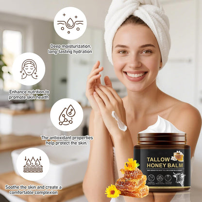 Beef Tallow Creme Für Gesicht & Körper 120 G, Feuchtigkeitscreme Für Den Täglichen Gebrauch, 100% Rindertalg Von Grasgefütterten Rindern, Natürlicher Honig Und Bienenwachs, Intensive Feuchtigkeitspfl